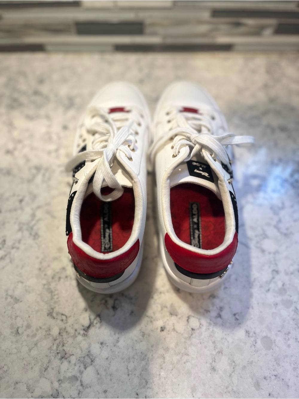 Disney X Aldo Party Mickey Sneaker Lunar New Year Collection White Size 7 1/2 - Picture 3 of 16